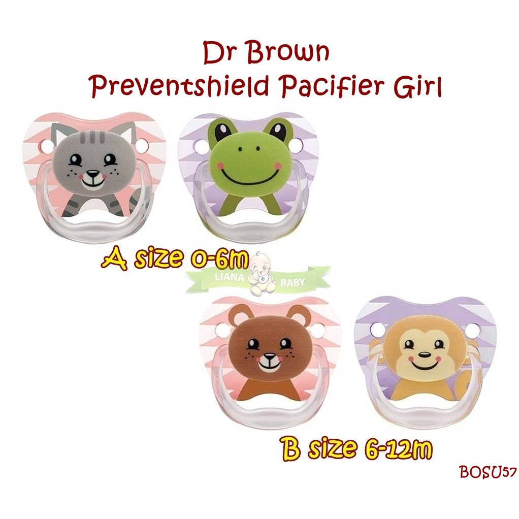 BOSU57 EMPENG DR BROWNS PREVENTSHIELD PACIFIER GIRL