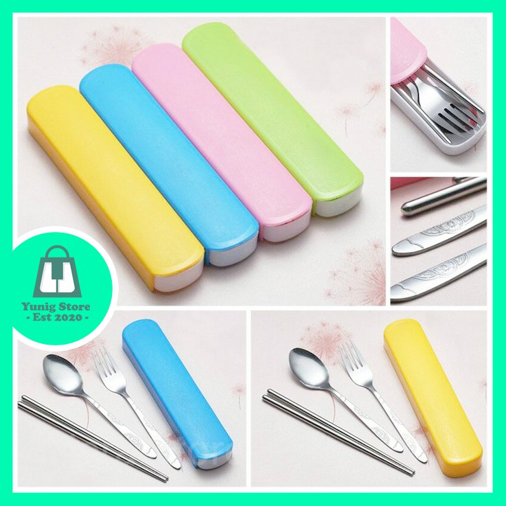 Agen Alat Makan / Sendok / Garpu Set 3in1 Stainless Steel DoZEegKHLjYxzL