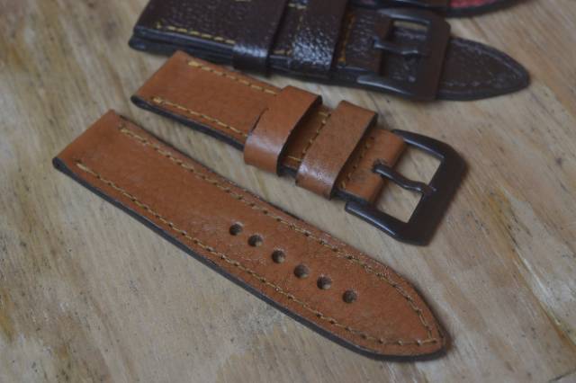 Strap tali Jam Tangan Kulit Sapi Asli Size 24mm Murah