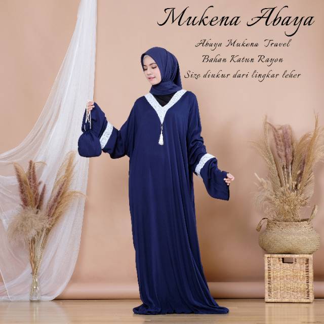 TERLARIS!! ABAYA MUKENA TRAVEL_MUKENA ABAYA BAHAN KATUN RAYON PREMIUM - MUKENA DEWASA - BEST SELLER