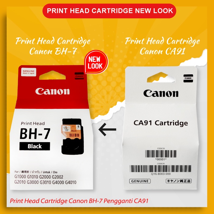 Head Printer Canon CA91 Black QY6-8003-000 Original G1000 G2000 G3000 G4000 G1010 G2010 G3010 G4010