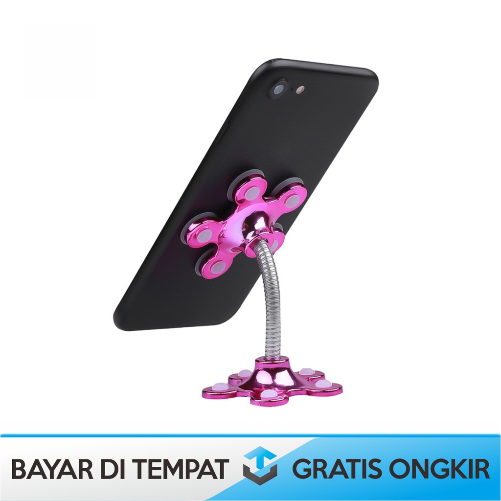 PHONE STAND FLOWER / HOLDER HP 360 DEGREE STICK RING FLEXIBEL DUDUKAN HANDPHONE UNTUK KERJA DI MEJA