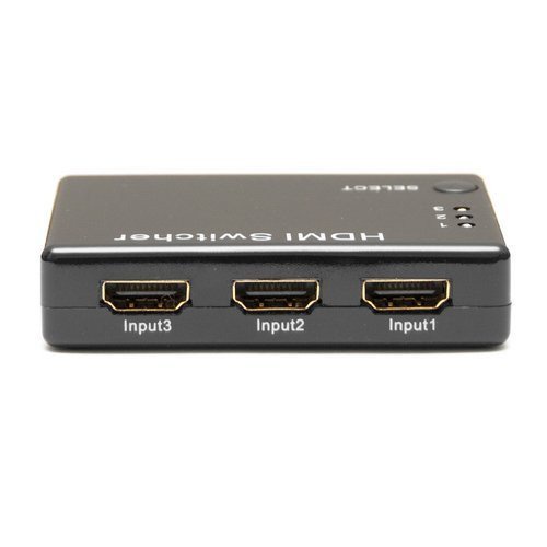 HDMI Switch 3 Port Full HD 1080P with Remote Control - 3T01 - Black