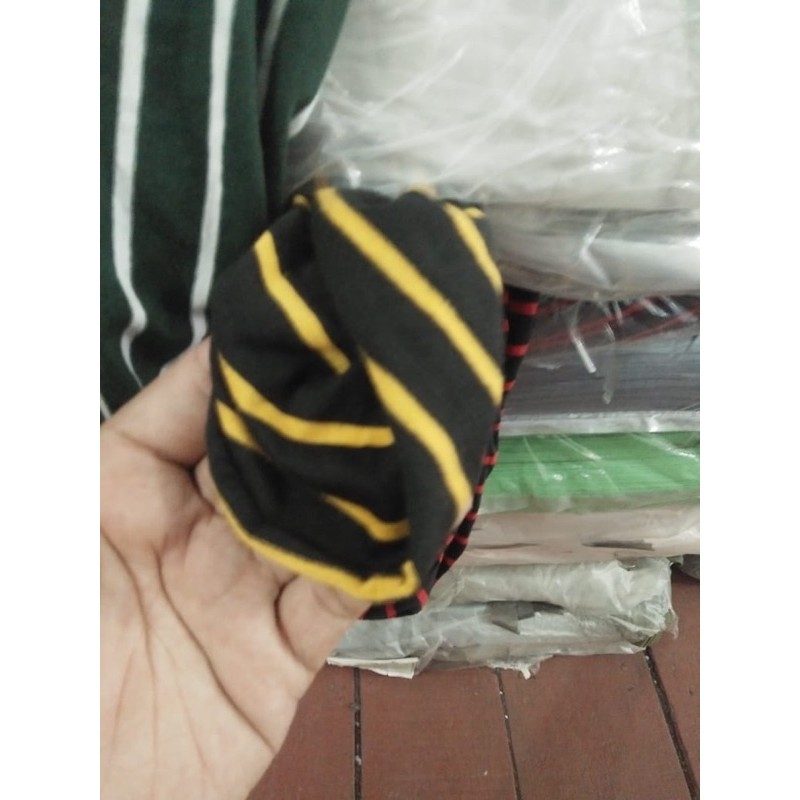 Baru! CVC Lacoste Salur Kiloan / Kain Kaos Stripe / Stripes / Motif Garis