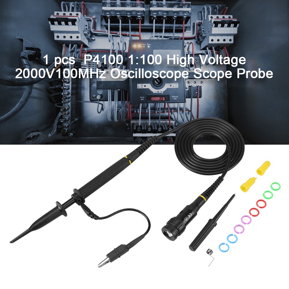 P4100 Oscilloscope Probe 100X High Voltage 2KV Clip 100Mhz Bandwidth