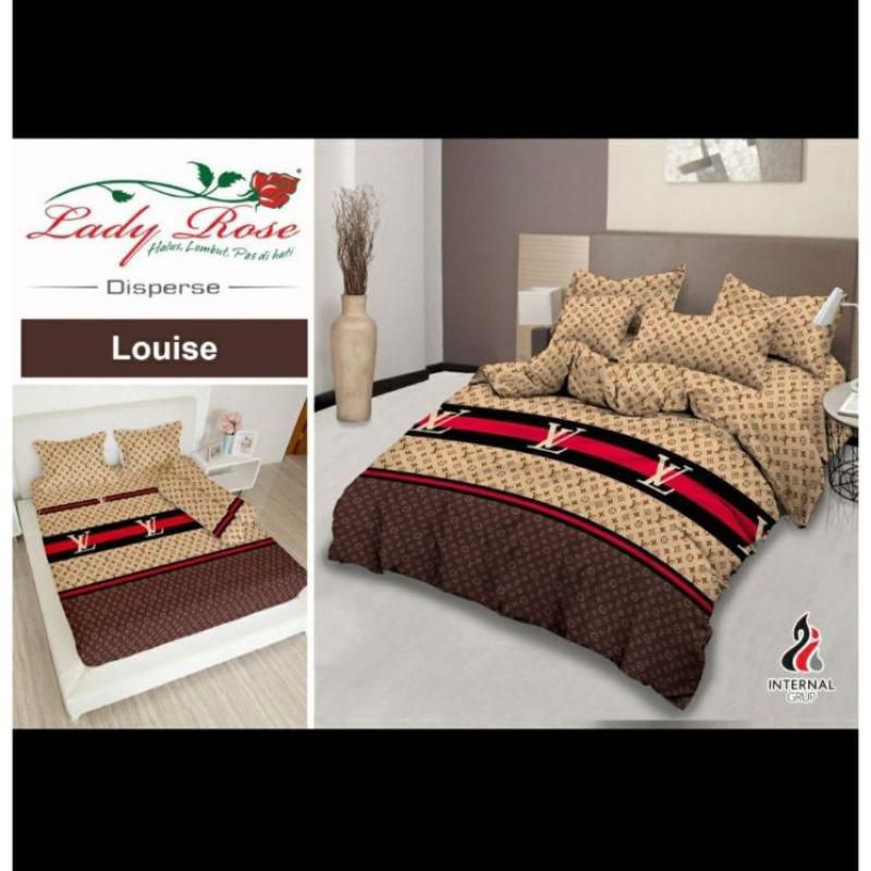 Sprei Lady Rose LV no 1 ukuran 180x200 160x200 B2 Sprei Lady Rose minimalis abstrak Motif LV seprei 