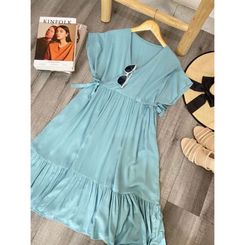 Sakura Daster kimono ruffle / daster kimono polos / daster kimono pendek / Larossa Official