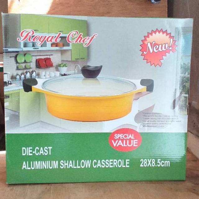  Panci Keramik Bagus  Royal Chef diecast alumunium shallow 