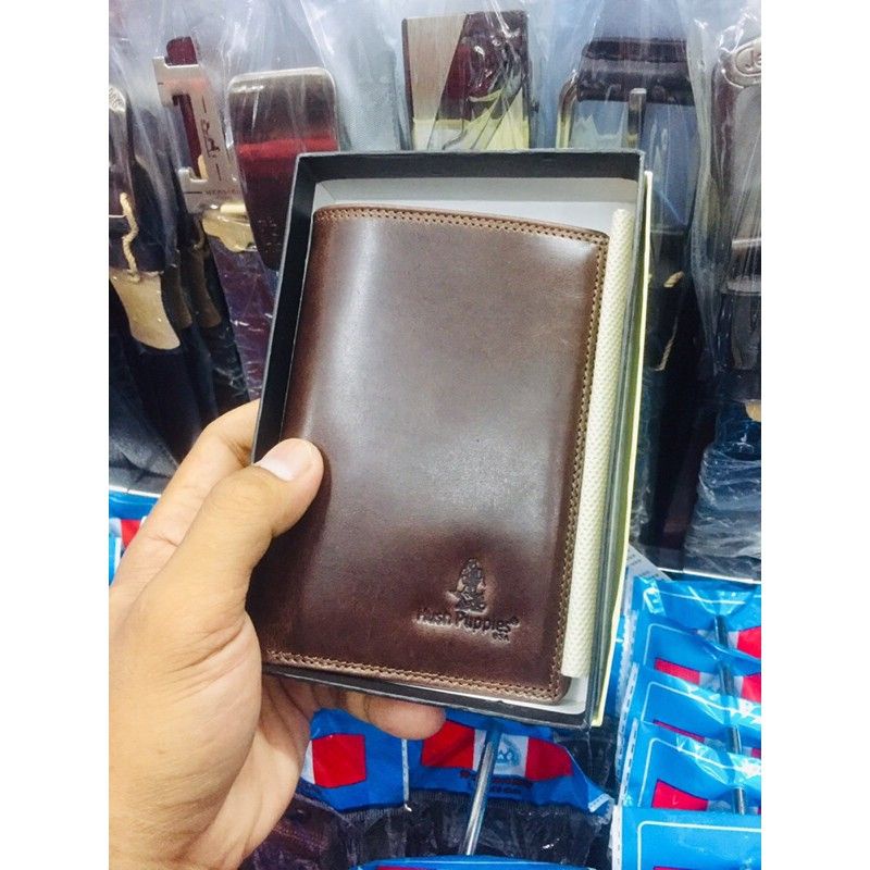 Dompet tanggung semi panjang full up kulit asli pria hush puppies