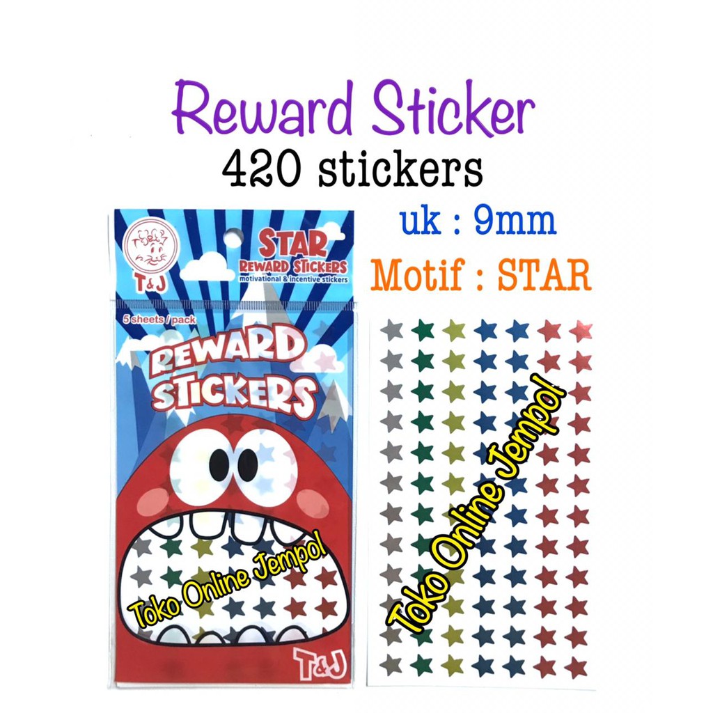 

Reward Stiker Anak Label Stiker Prestasi 420pcs STAR Reward Sticker Tom n Jerry stiker label bintang ATK1128TJ