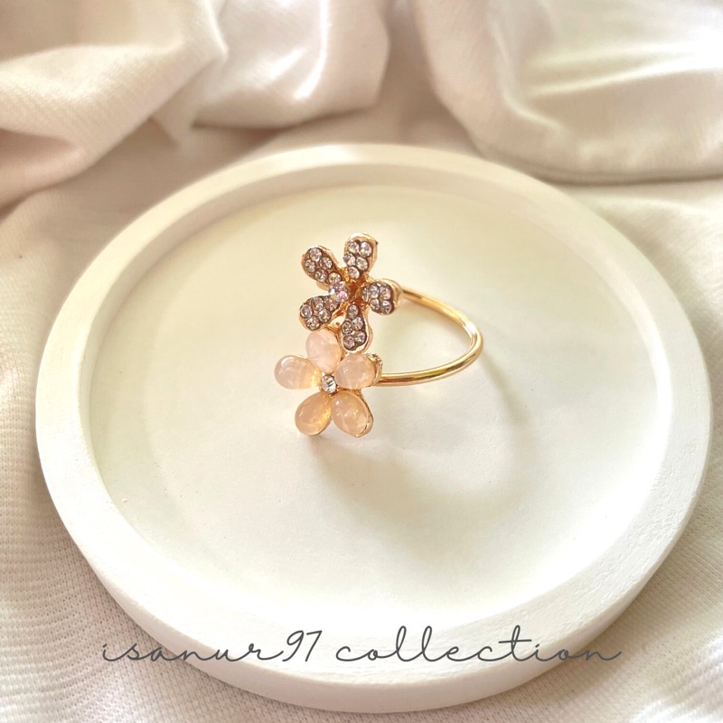 Double Flower Ring | Cincin Bunga Adjustable Cincin Unik Cincin Daisy