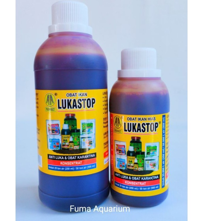 Obat khusus Ikan Hias LUKASTOP 500ml obat Luka jamur Finrot sisik nanas obat karantina obat kuning