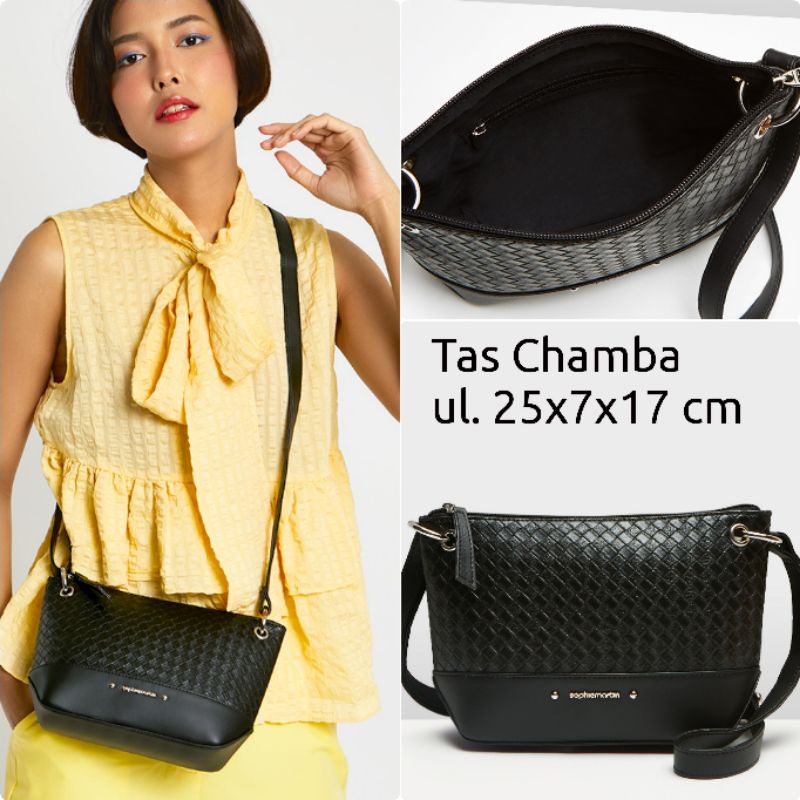 Tas selempang hitam Chamba Sophie Martin Paris