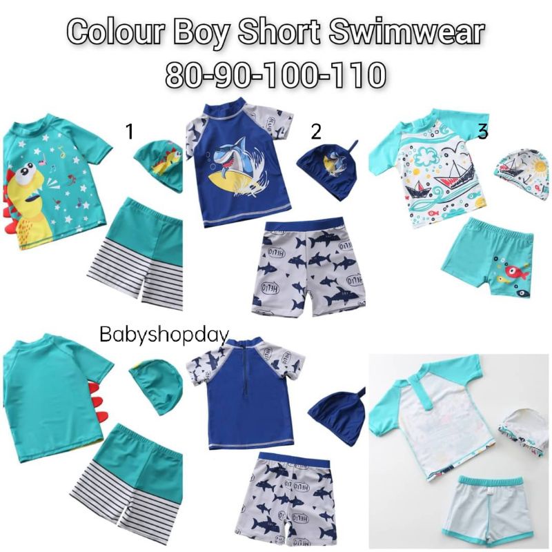 baby swimwear kids dino, baju renang anak bayi dino import