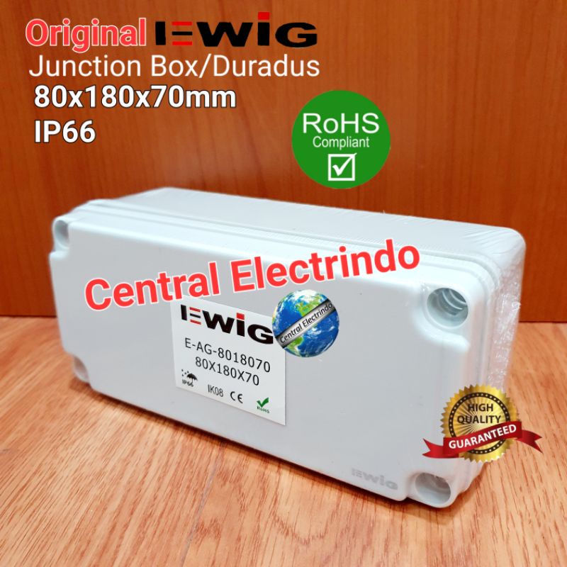 Junction Box AG 80×180×70mm Box Panel Plastik ABS EWIG Polos IP66.