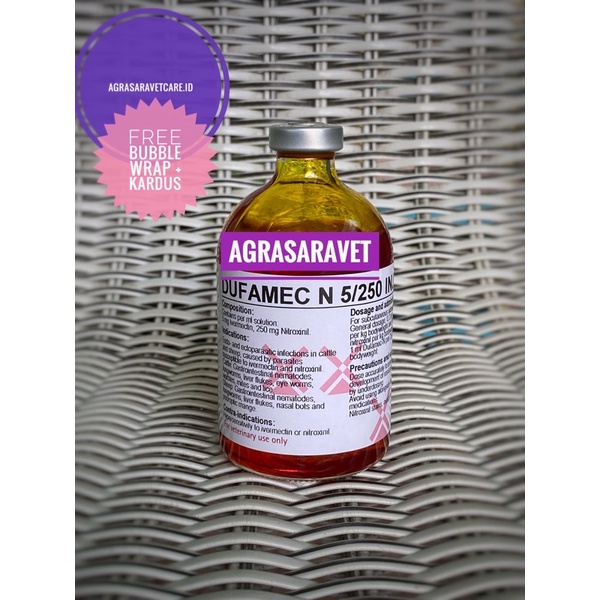 DUFAMEC N injeksi 100 ml (iv erm ec tin & nitroxinil) - obat cacing hati dan gilig ampuh untuk sapi 