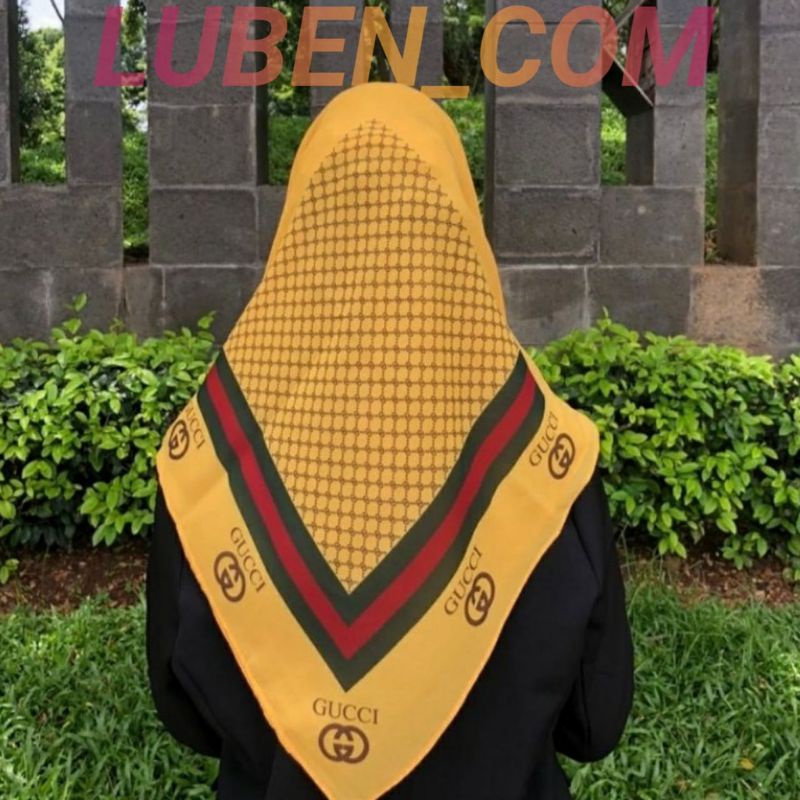 HIJAB SEGIEMPAT BELLA MOTIF GUCCI/JILBAB MURAH