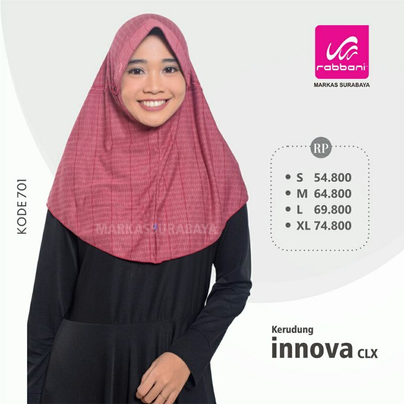 Kerudung Sekolah Instan Innova Clx Rabbani ORI