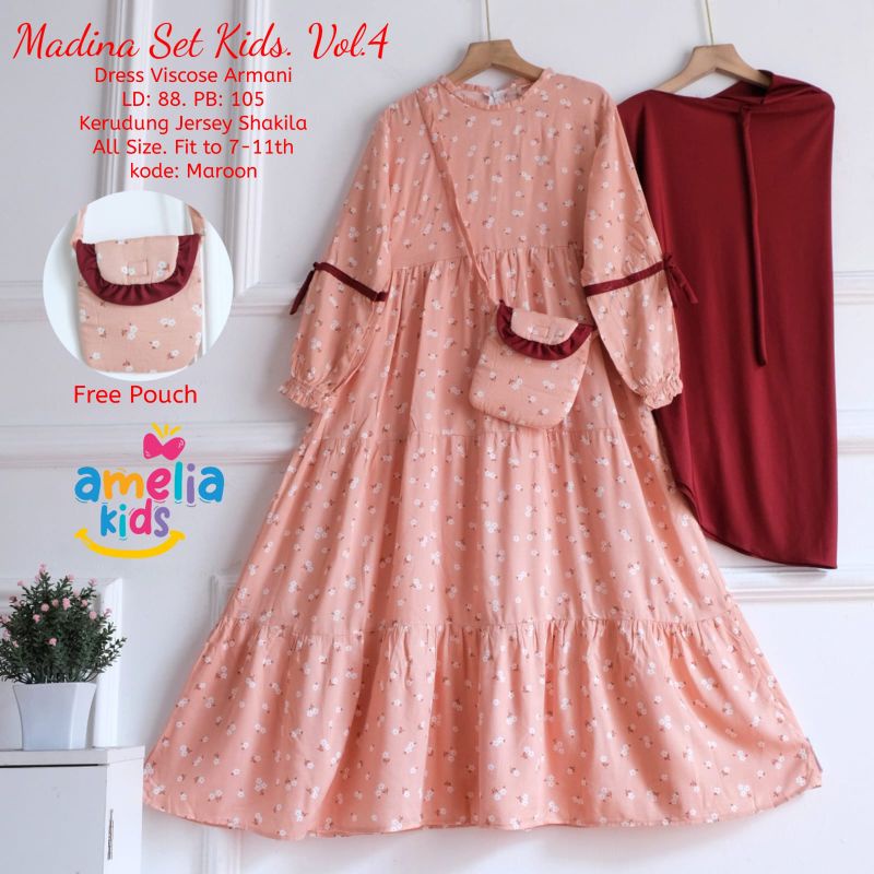 Madina Set Kids/ Dress: Viscose Armani LD 88 PJ 105/ Kerudung: Jersey Shakilla
