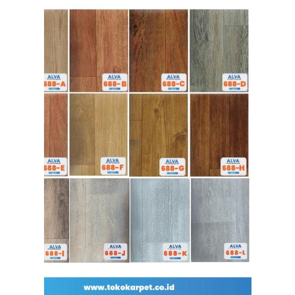 ✿ Karpet Vinyl Lantai Motif Kayu / Vinyl Alva Meteran Untuk Lantai - Harga Per M2 ☄