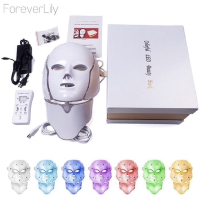 7 colors LED Facial Mask Therapy Face Neck Masker lamp PDT LTD SKIN REJUVE