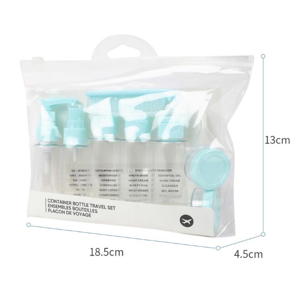 MINISO TRAVEL BOTTLE SET ISI 11 ITEM /BOTOL KOSONG/MINISO JAPAN GOOD