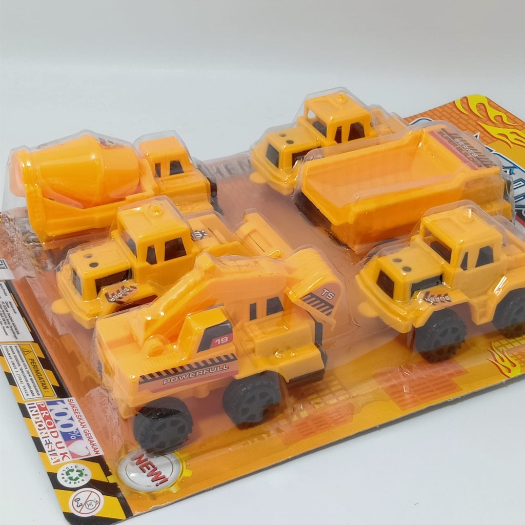 miniature tractor truck 6pcs - miniatur truk traktor mainan mobil anak