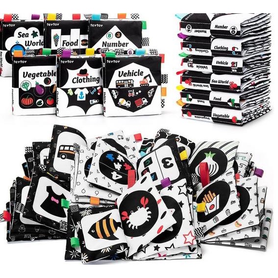 Soft Book High Contrast Newborn Baby Buku Bantal Bayi Hitam Putih