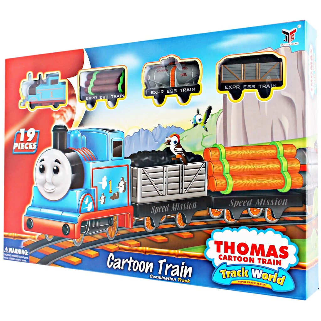 Thomas Cartoon Train Track World 19 pcs No 233B 5 mainan anak kecil dan bayi aman berkualitas hobi