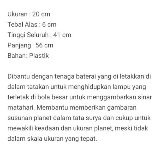 Si Tata Surya/Alat peraga Sy Tata Surya