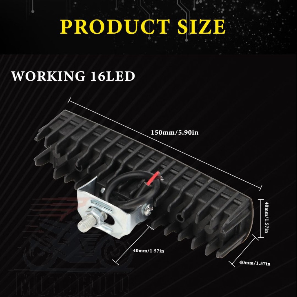 Lampu Tembk SorLED 16 Titik Mata CWL 48 Watt Cre Mobil Bahan Aluminum 12V&amp;24V Work Light Bar