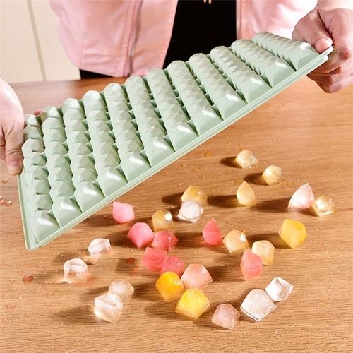 ( KJO ) Cetakan ES Batu Kubus Kotak Pyramid Diamond Ice Cube Tray cetakan es cream