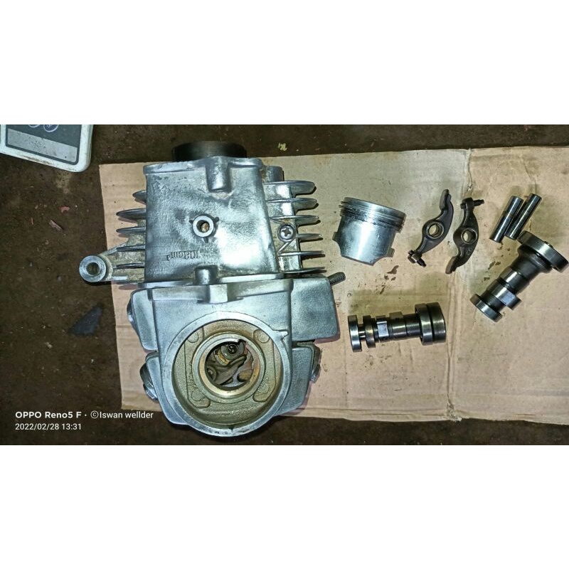 silinder head,buring,blokop GARUDA/bangau set isi piston baru pnp honda C series