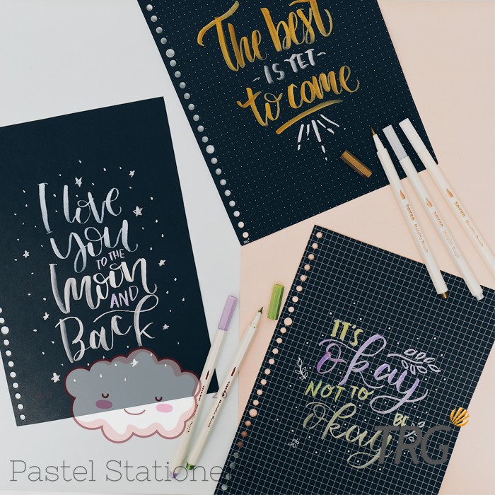 

Isi Loose Leaf Hitam B5 TRG - Refill Binder Black Paper Dotted Grid Plain B5 TRG