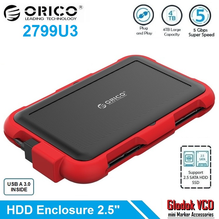 ORICO 2799U3 Casing HDD SSD 2.5&quot; Enclosure USB3.0 Shock Proof