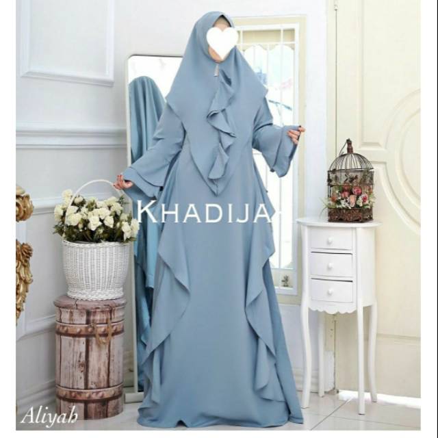 Gamis syari original by khadijah/gamis syari set khimar