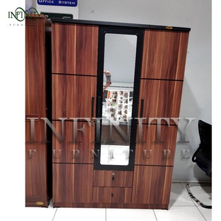 Lemari Pakaian 3 Pintu  Cermin  LP 32 LR Shopee Indonesia