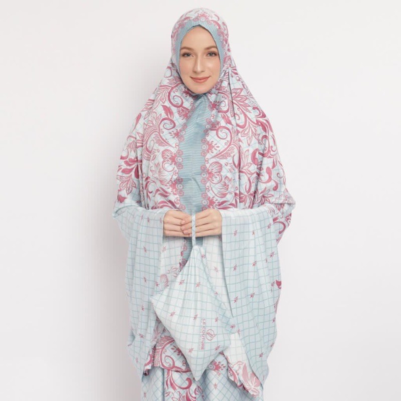 MUKENA ADEM PRINTING SILK PREMIUM KUALITAS BUTIK BRAND LE COUTURE