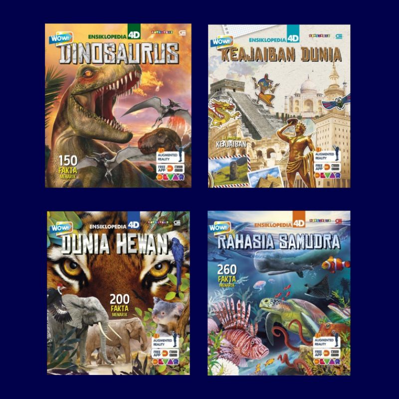 ENSIKLOPEDIA 4D WOW : DINOSAURUS, KEAJAIBAN DUNIA, DUNIA HEWAN, RAHASIA SAMUDERA