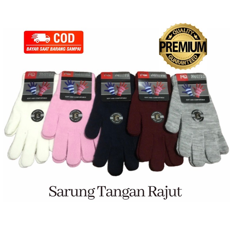 ( 12 PASANG ) Sarung tangan Polos Dewasa