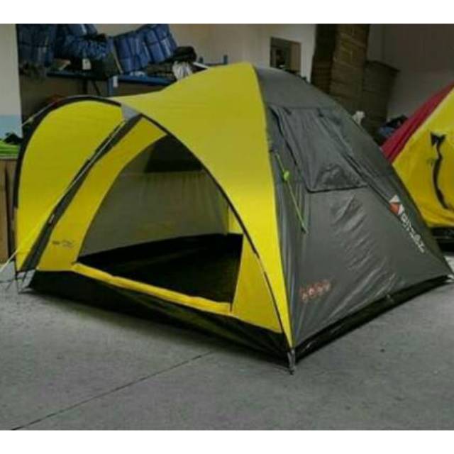 Tenda Great Outdoor NSM 4.0 Doubel Layer frame fiber warna hitam dan kuning