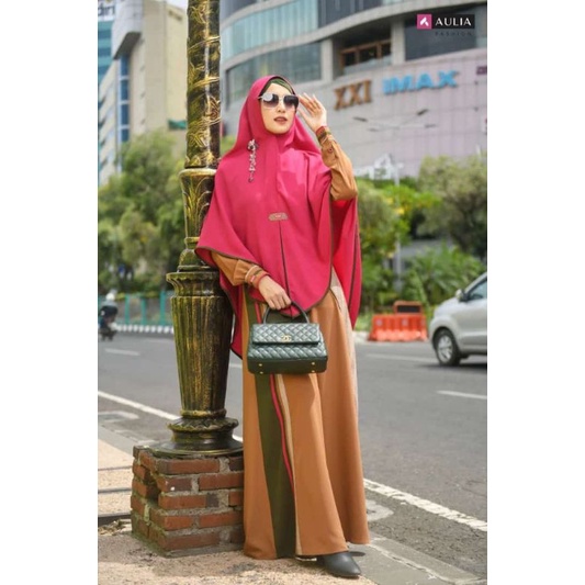 SET GAMIS SYAR'I AULIA FASHION ORIGINAL TERBARU 2022 ELIZA TASSEL BROWN