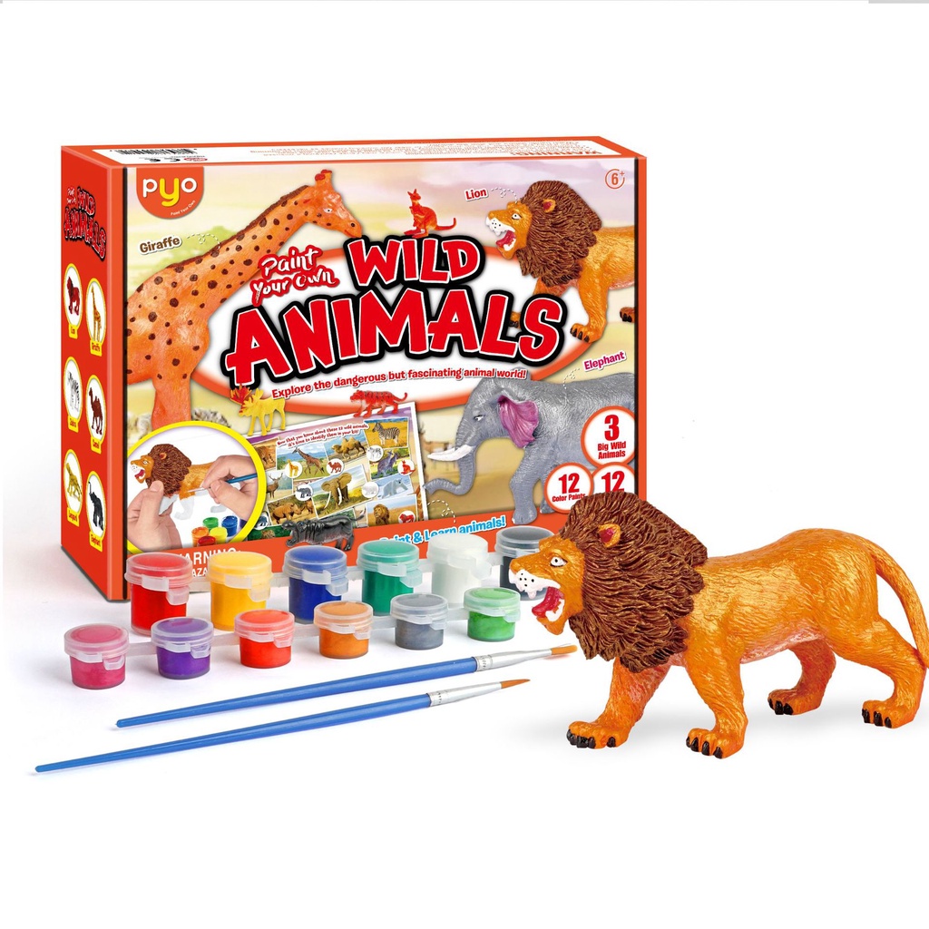 Mainan Montessori Melukis Binatang 3D Wild Animal Painting Set Mainan Binatang