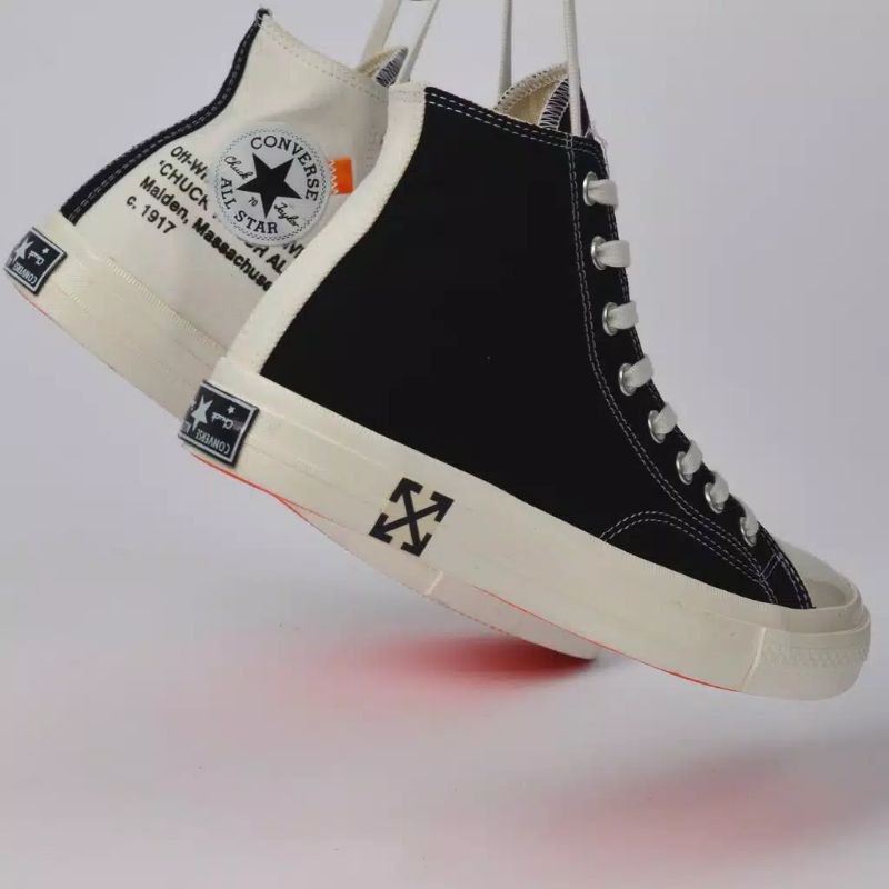 Sepatu Converse 70s HIGH BLACK CREAM x OFF WHITE Premium BNIB (+BONUS )
