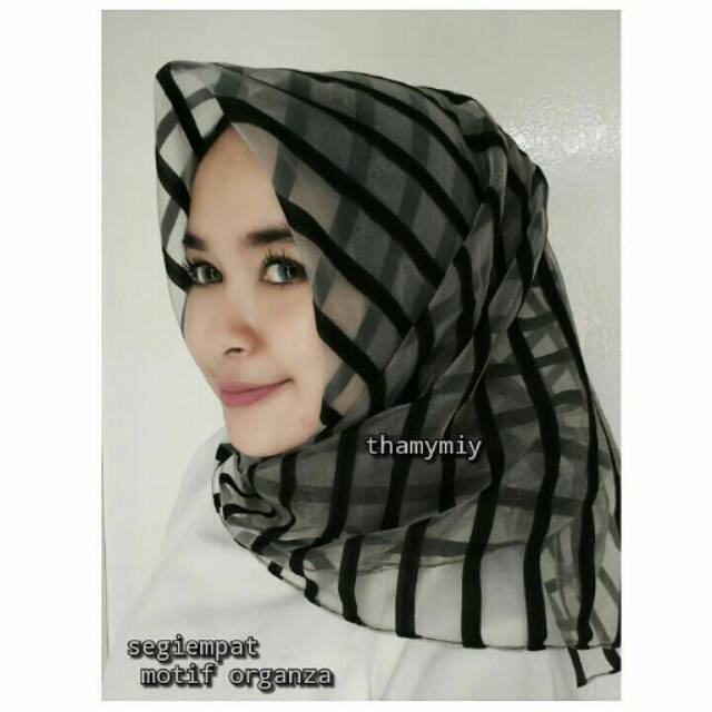Kerudung Organza motif