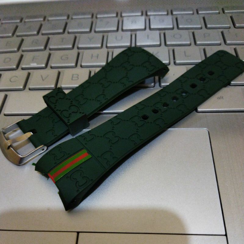STRAP TALI JAM TANGAN GUCCI SUPER GRADE HIJAU TALI JAM GUCCI SIZE 26MM
