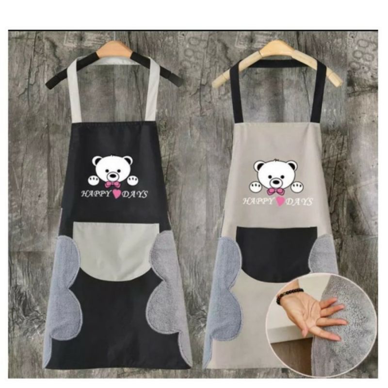 Celemek Masak Apron Premium Anti Air Minyak Karakter Bisa Lap Tangan