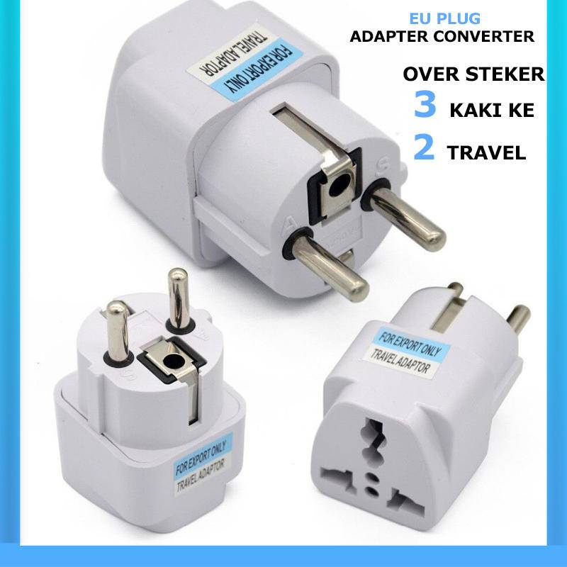 Steker serbaguna / Oversteker serbaguna  Travel Adapter ke 2 Universal   KAKI 3 KE KAKI 2