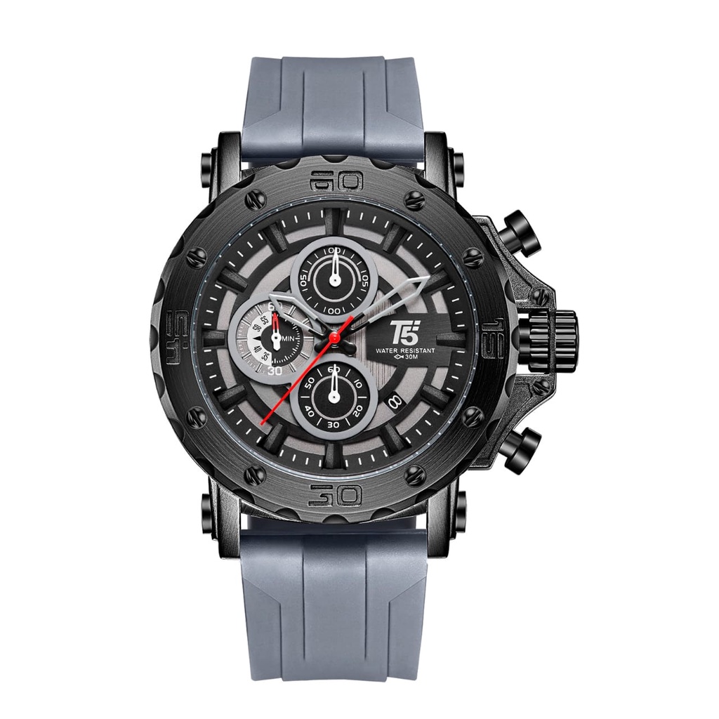 JAM TANGAN PRIA CHRONOGRAPH T5 H 3865G ORIGINAL/STH.T5 H 3865G /JAM TANGAN RANTAI PRIA T5 H 3865G