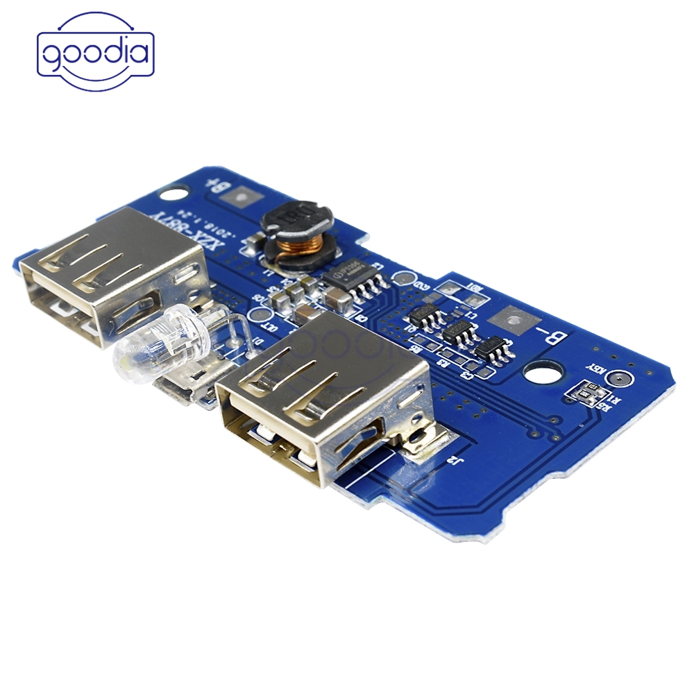 Papan Modul Power Bank 5v 2a Dual Usb Output Step Up